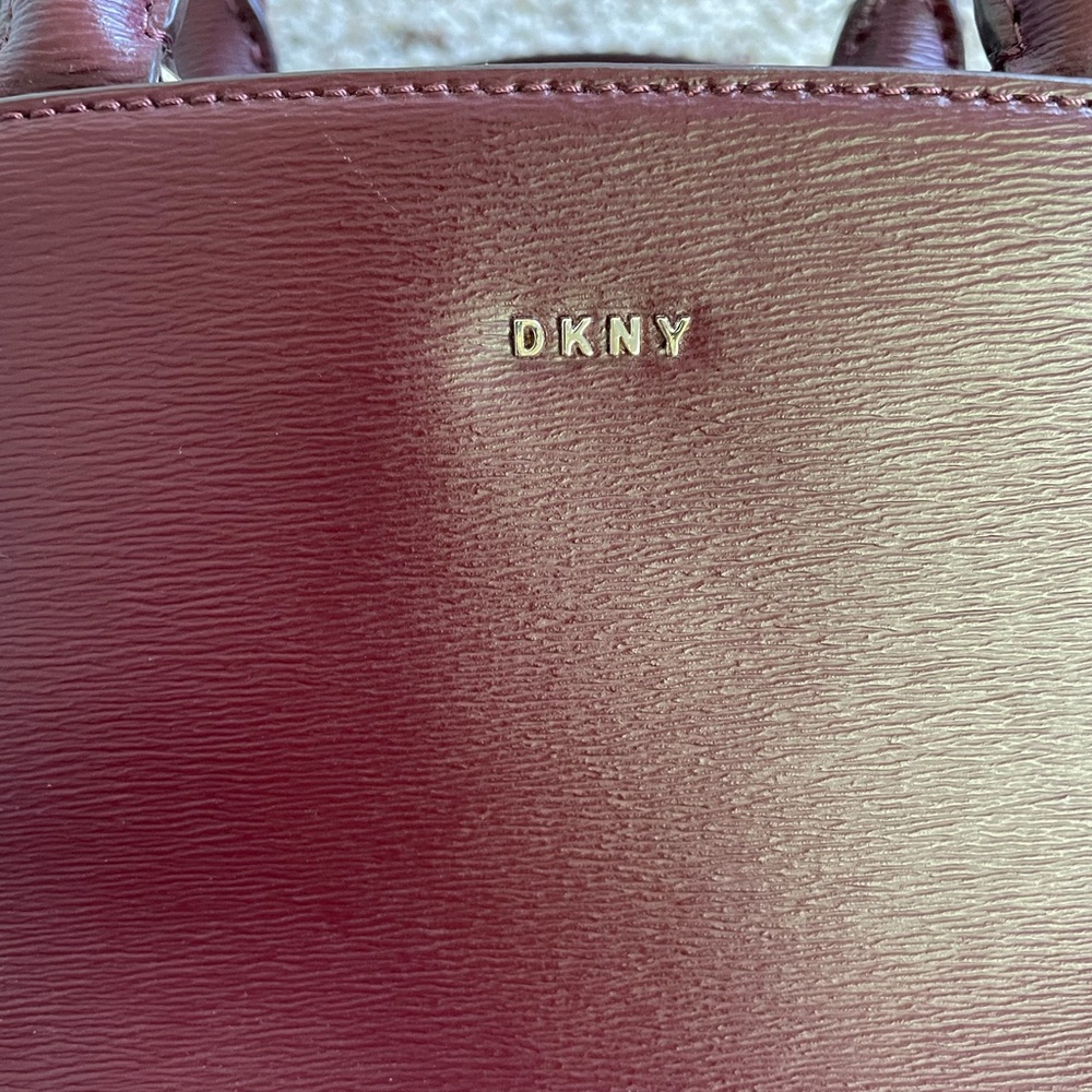 DKNY Red Leather Paige Dome Satchel NWOT - Picture 8 of 10